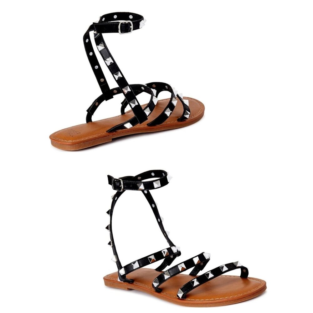 NWT Time and Tru‎ Women's Studded Stylish Summer Spring Gladiator Sandals SZ 8